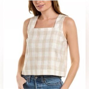 Madewell NWT linen‎ blend sunside button back top: undyed edition size 2